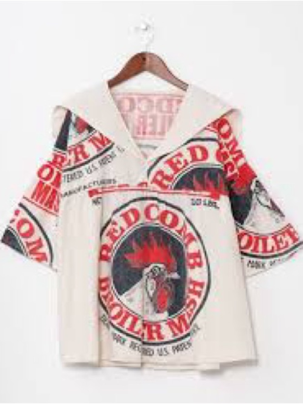 Flour Sack Chicken Print Sailor Top Streetwear from Tokyo one size fits all S-L